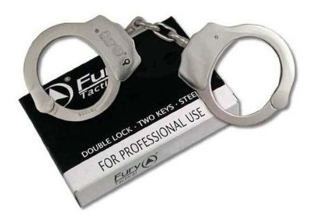 Brand: Fury Tactical Double Lock Esposas Cadena De Plata 