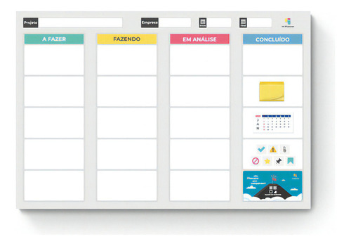 Tablero Kanban para Scrum o gestión de tareas + Tecnología Color gris