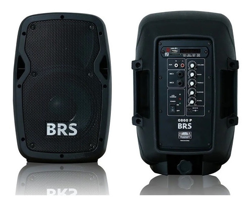 Caixa De Som Ativa Brs 0860p 8' 60w C/ Bateria E Bluetooth