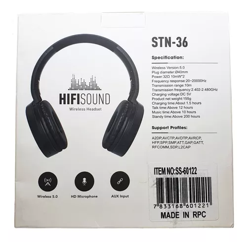 Wireless Bluetooth Headset, Stn-36 Stereo
