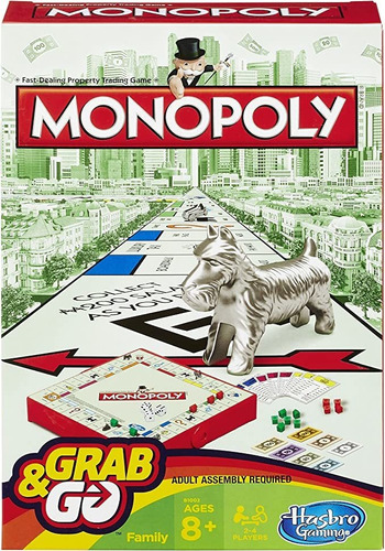 Juego Monopoly Grab And Go (tamaño De Viaje)el Juego Grab