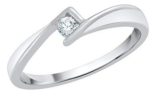 Diamond Solitaire Promise Ring In Sterling Silver (1-20 Cttw