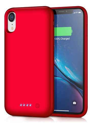 Funda Cargadora Para iPhone XR Rojo