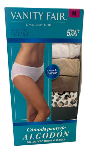 Pack 5 Panty Panties Algodon Comoda Vanity Fair Dama