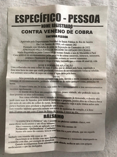 Repelente Antidoto Para Veneno Cobra Arraia Escorpião Abelha
