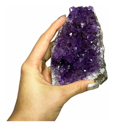 Drusa Ametista Bruta Quartzo De Cristal Roxo Geodo Natural Roxo-escuro