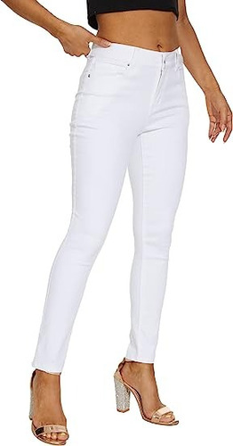 Jeans Pantalón Mujer Pitillo Blanco/negro 100% Calidad