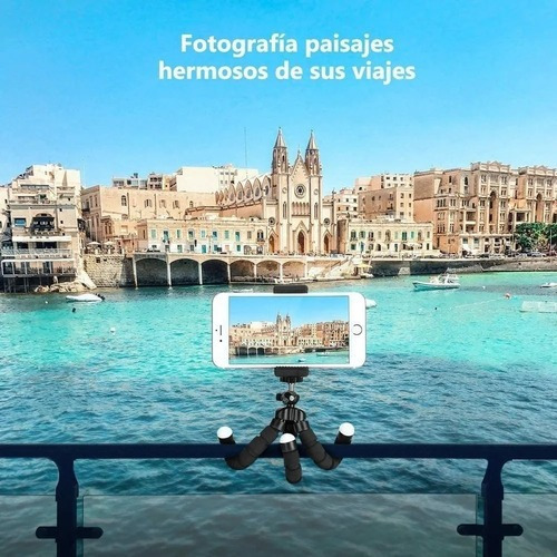 Imagen 2 de 8 de Trípode Bluetooth Con Cámara De Teléfono Móvil 360°