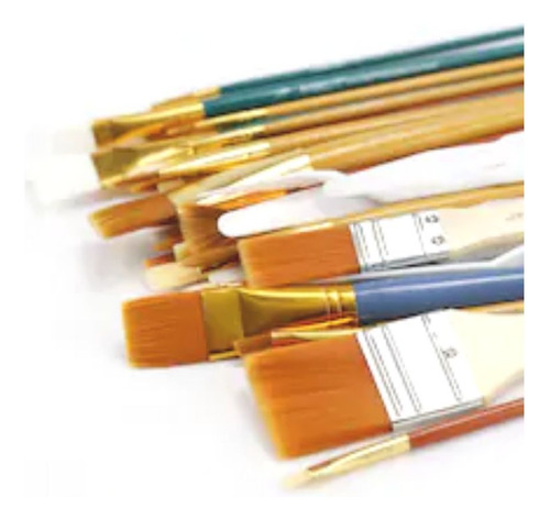 Set Pinceles Espátulas 25 Pz Redondo Plano Angular Abanico
