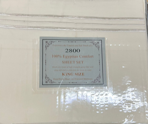 Juego De Sabana King Size 2800 Hilos Sólida Beige Liso