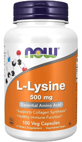 L-lisina 500 Mg Now 100 Capsulas Vegetales