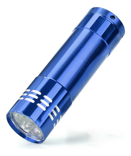 Mini Linterna De Aluminio Violeta De 9 Led, Luz Negra, Linte