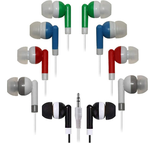 Hongzan Bulk Earbuds, Paquete De 50 Multicolores Para El Aul