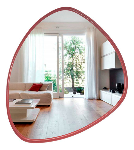 Espelho Orgânico Moderno 140x120com Led Moldura Metal Moldura Rose/gold