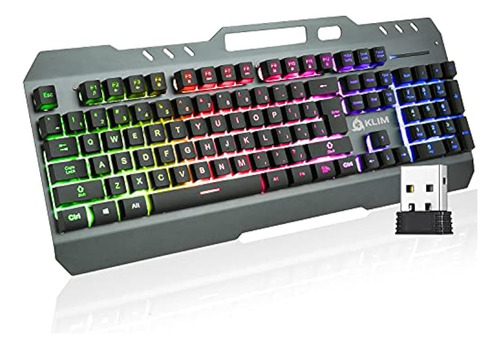 Teclado Inalámbrico Klim Lightning Ee. Uu. + Marco De Metal 