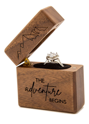 The Adventure Begins Ring Box  Propuesta Delgada Y  A O...