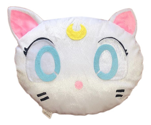 Almofada Pelúcia Gato Artemis Anime Sailor Moon Branca