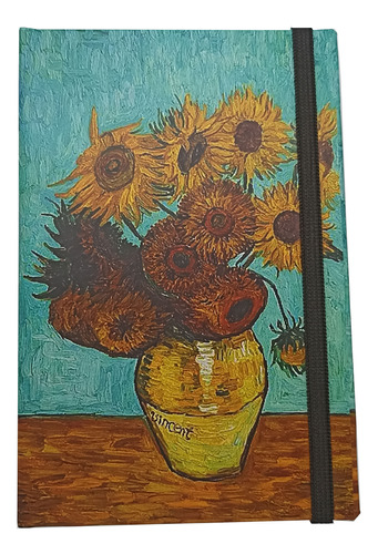 Libreta Artesanal Pintura Los Girasoles De Vang Gogh 