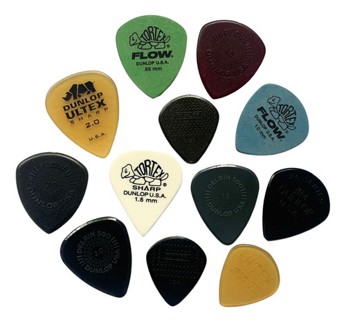 Kit 12 Palhetas Dunlop Variety Pack Sortidas Pvp 118 Shred Cor sortida