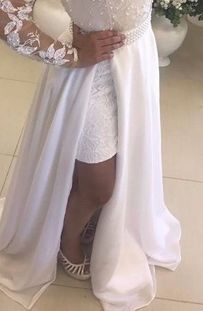 vestido de noiva com saia sobreposta