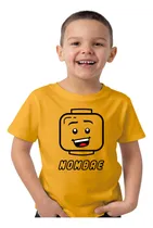 Comprar Remera Algodon Niño\u002Fa Lego Cara Con Nombre Personaje Muñeco