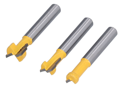 Juego De 3 Brocas Para Ranurar En T, Vástago De 1/4 Pulgadas