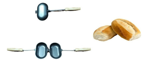 Forma Para Assar Pão Francês Lanches Bauru Tostex Teflon Cor Preto