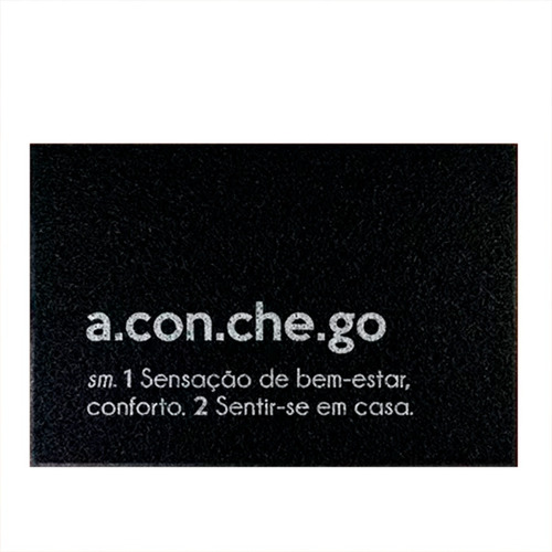 Tapete Capacho Decorativo Aconchego Lar Cor Preto Desenho Do Tecido C330