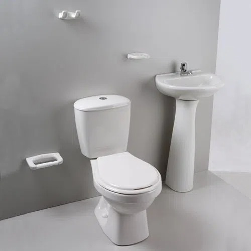 Wc Sanitario Corona + Lavamanos Pedestal