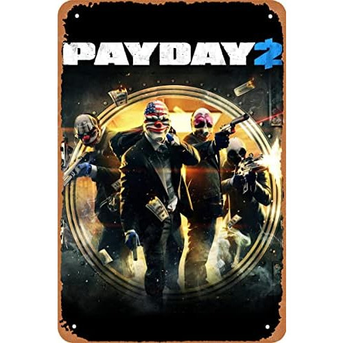 Placa De Hojalata De Videojuego Payday 2, Póster De Me...