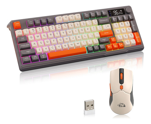 Kits Teclado Y Mouse Free Wolf T96 Rgb Español Con Pantalla