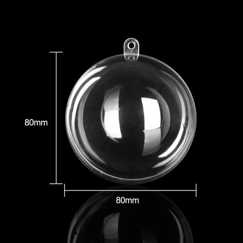 Paquete 10 Adornos Plástico Transparente 8 Cm Para Navidad