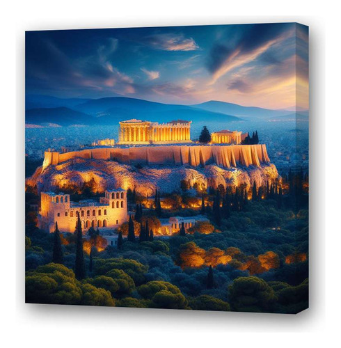 Cuadro 20x20cm Acropolis Antigua Grecia Paisaje Viaje M3