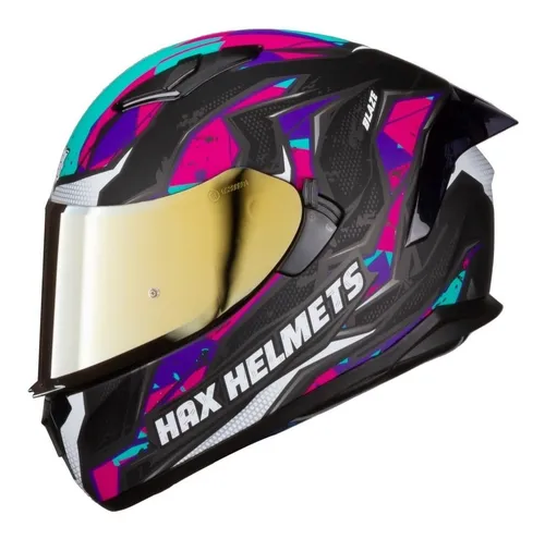 Casco Hax Integral Obsidian Blaze Ngo Rosa Gafas Certificado
