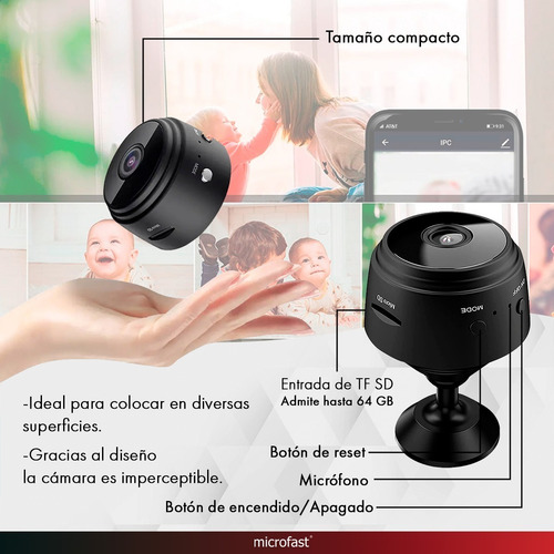 Imagen 8 de 10 de Mini Cámara Oculta Espía Wifi Full Hd Micrófono Batería