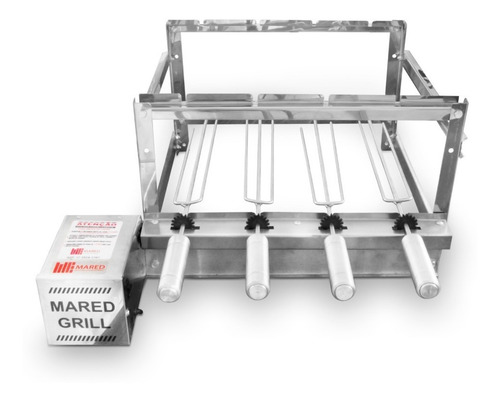 Imagem 1 de 4 de Churrasqueira Giratória Inox Bivolt 4 Espetos Rotativos Weg