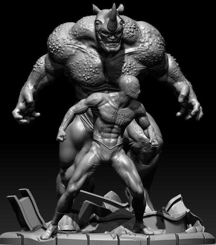  Archivo Stl Impresión 3d - Spiderman Vs Rhino