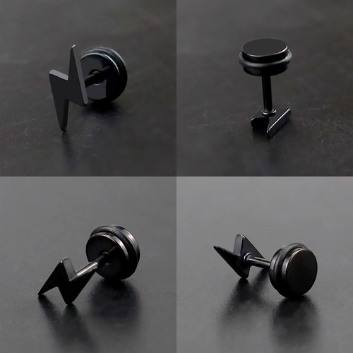 Aros De Acero Mujer Aros Hombre Piercing Rayo Aros Negros