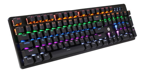 Teclado Mecanico Gamer Hp Gk100 Rgb Color Del Teclado Negro Variación Negro