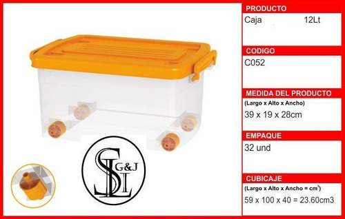 Caja Organizadoras De Plástico Con Ruedas De 12lt