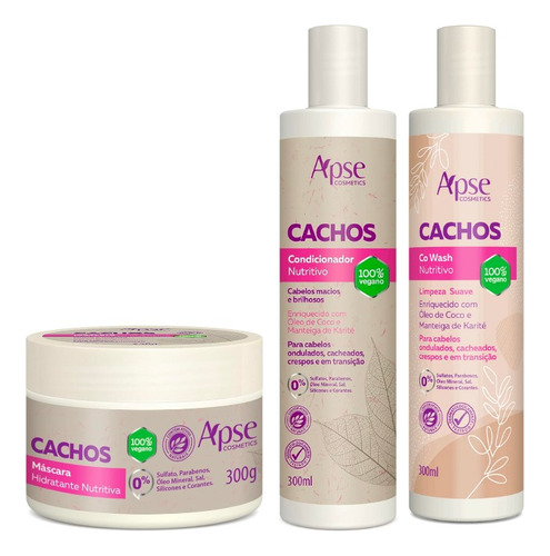 Kit Cachos - Co Wash, Condicionador E Máscara (3 Itens)