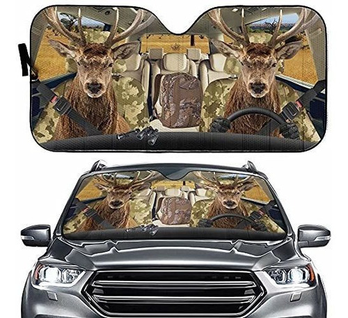 Forest Deer Couple Family Car Sunshade, Auto Sun Shade Car A