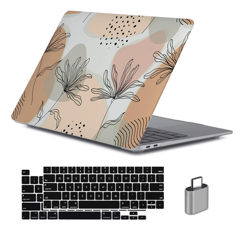 Funda Lanbailan Para Macbook Pro 13 M2 + C/teclado Flower