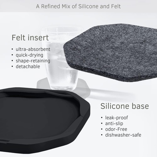 Posavasos Negros Para Bebidas Para Protección De Mesa Con Al