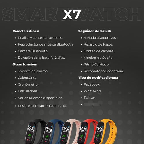 Reloj Smartwatch Wollow X7 Sport Compatible Ios Andreani