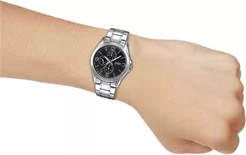 Reloj Casio Steel - MTP-V301D-1audf Color de correa plateado Color del bisel plateado Color de fondo negro