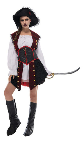 Eraspooky - Disfraz De Pirata De Halloween Para Mujer, M, Mu