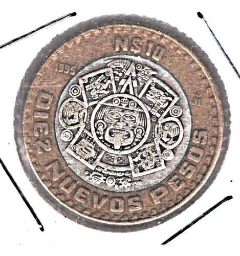 Moneda 10 Nuevos Pesos Centro Plata 1995  Muy Dificil