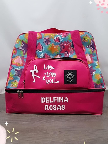 Imagen 3 de 9 de Bolso Cajon P/patin Artistico Estampado (opc Personalizable)