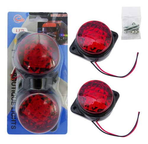 Par De Luz Lateral Led Para Camión / Bus 12/24 Volt Redondo